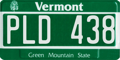 VT license plate PLD438
