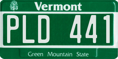 VT license plate PLD441