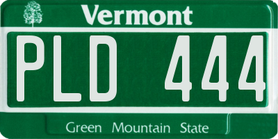 VT license plate PLD444