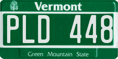 VT license plate PLD448