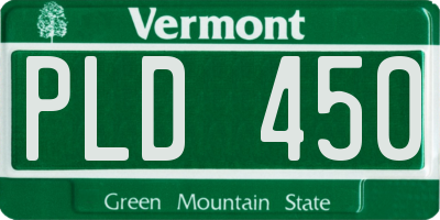 VT license plate PLD450