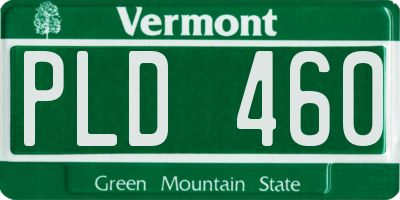 VT license plate PLD460