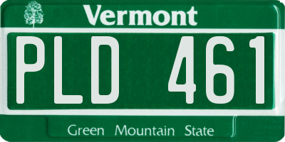 VT license plate PLD461