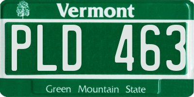 VT license plate PLD463