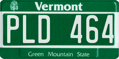VT license plate PLD464