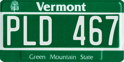 VT license plate PLD467
