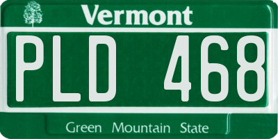 VT license plate PLD468
