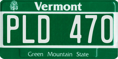 VT license plate PLD470