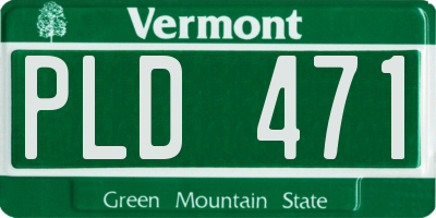 VT license plate PLD471