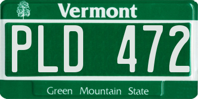 VT license plate PLD472