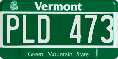 VT license plate PLD473