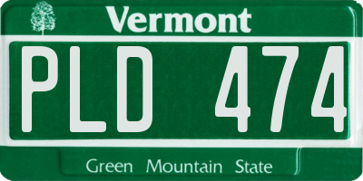 VT license plate PLD474