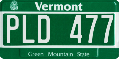 VT license plate PLD477