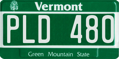 VT license plate PLD480