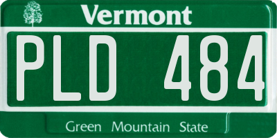 VT license plate PLD484