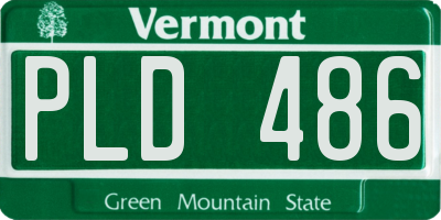 VT license plate PLD486