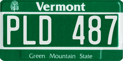 VT license plate PLD487