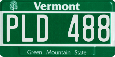 VT license plate PLD488