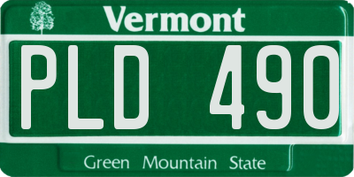 VT license plate PLD490