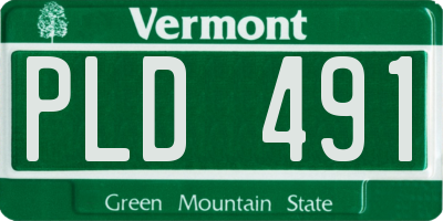 VT license plate PLD491