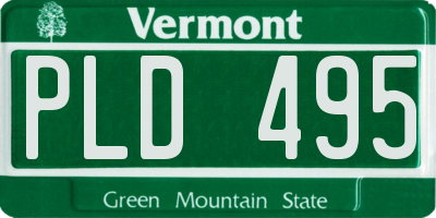 VT license plate PLD495