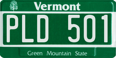 VT license plate PLD501