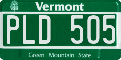 VT license plate PLD505