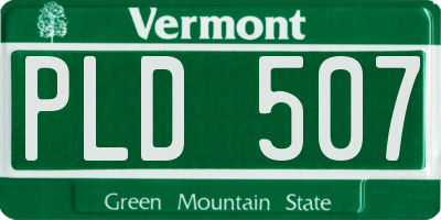 VT license plate PLD507