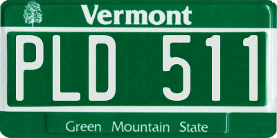 VT license plate PLD511