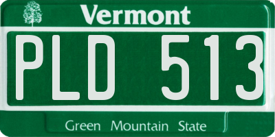 VT license plate PLD513
