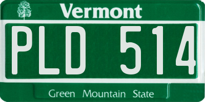VT license plate PLD514