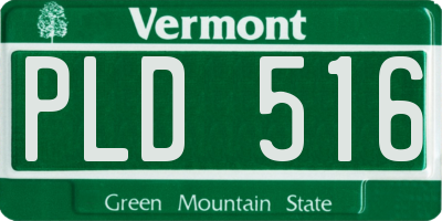 VT license plate PLD516