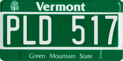 VT license plate PLD517