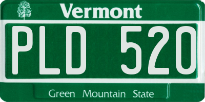 VT license plate PLD520