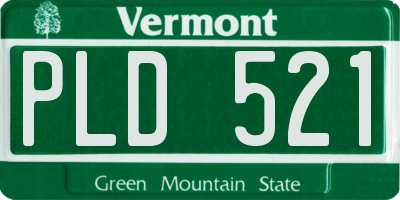 VT license plate PLD521