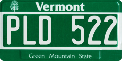 VT license plate PLD522