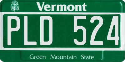 VT license plate PLD524