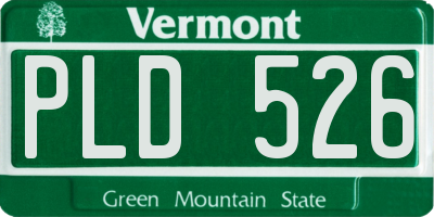 VT license plate PLD526