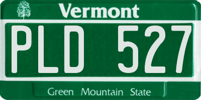 VT license plate PLD527