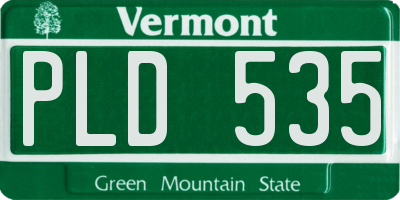 VT license plate PLD535