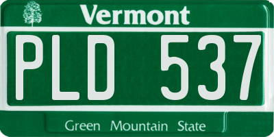 VT license plate PLD537