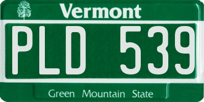 VT license plate PLD539