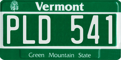 VT license plate PLD541