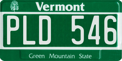 VT license plate PLD546