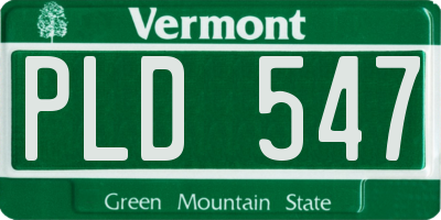 VT license plate PLD547