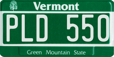 VT license plate PLD550
