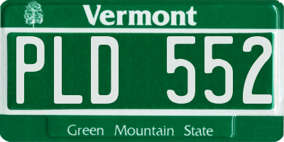 VT license plate PLD552
