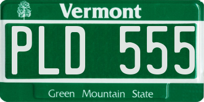 VT license plate PLD555