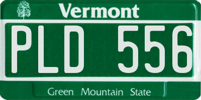 VT license plate PLD556