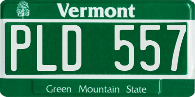 VT license plate PLD557